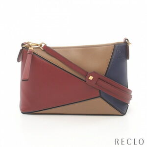 Loewe Puzzle Shoulder Bag Bordeaux GrayBrown Navy Blue Leather